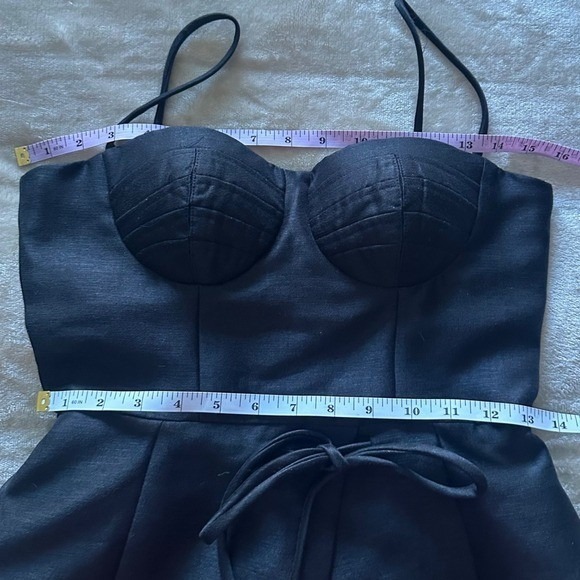 ANIS Collection Black Corset Romper with Tie Waist Bustier Style - Size Medium - Picture 3 of 9